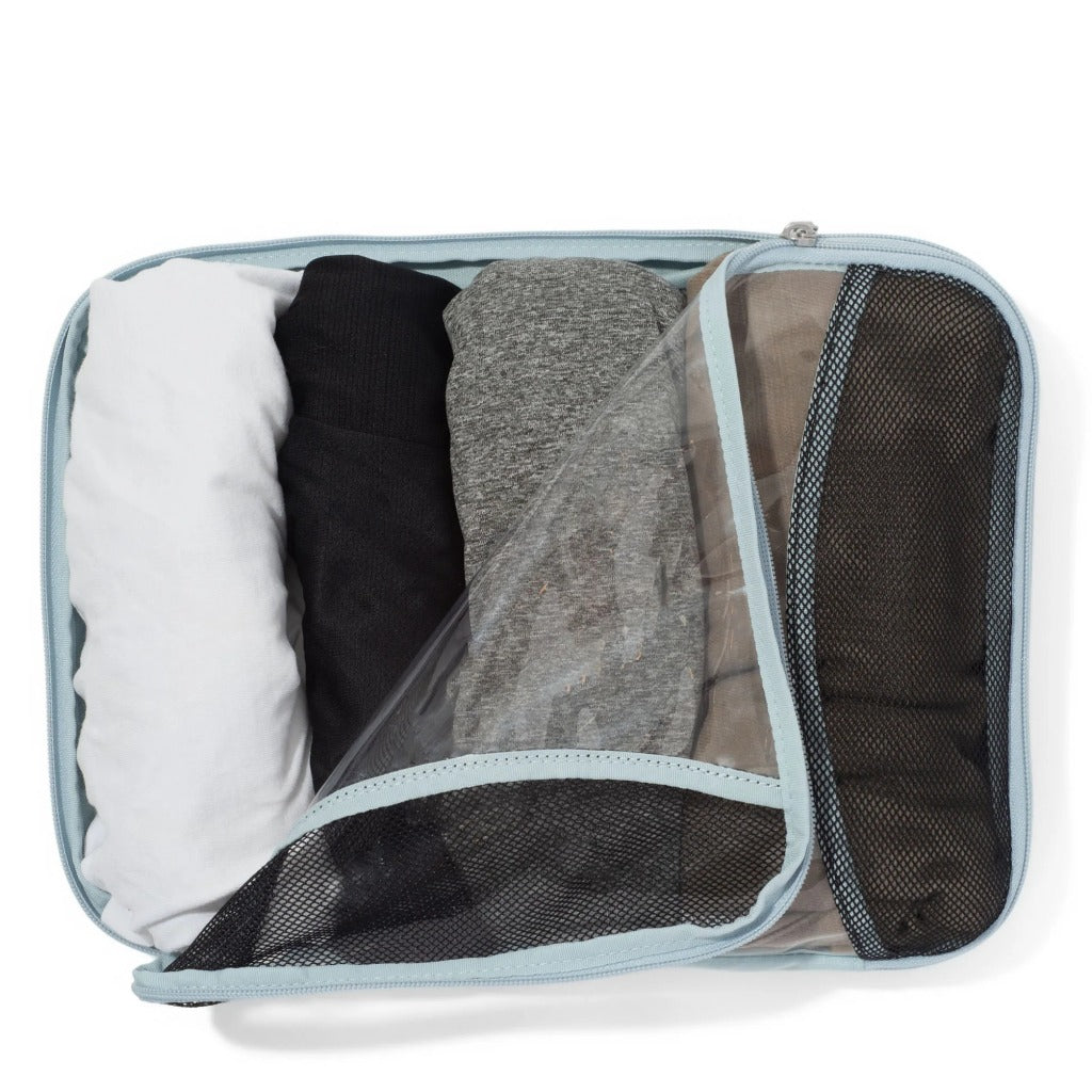 Baggallini, Compression Cube 3-Piece Set, Packing Cubes, Pool, Angled view