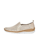 Shoetopia, Rieker, N4251-60, women’s casual slip-on shoe, beige, Left side view
