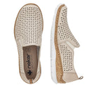 Shoetopia, Rieker, N4251-60, women’s casual slip-on shoe, beige, Pair
