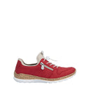Shoetopia, Rieker, N42G0-33, women’s casual slip-on shoe, red, Right side view