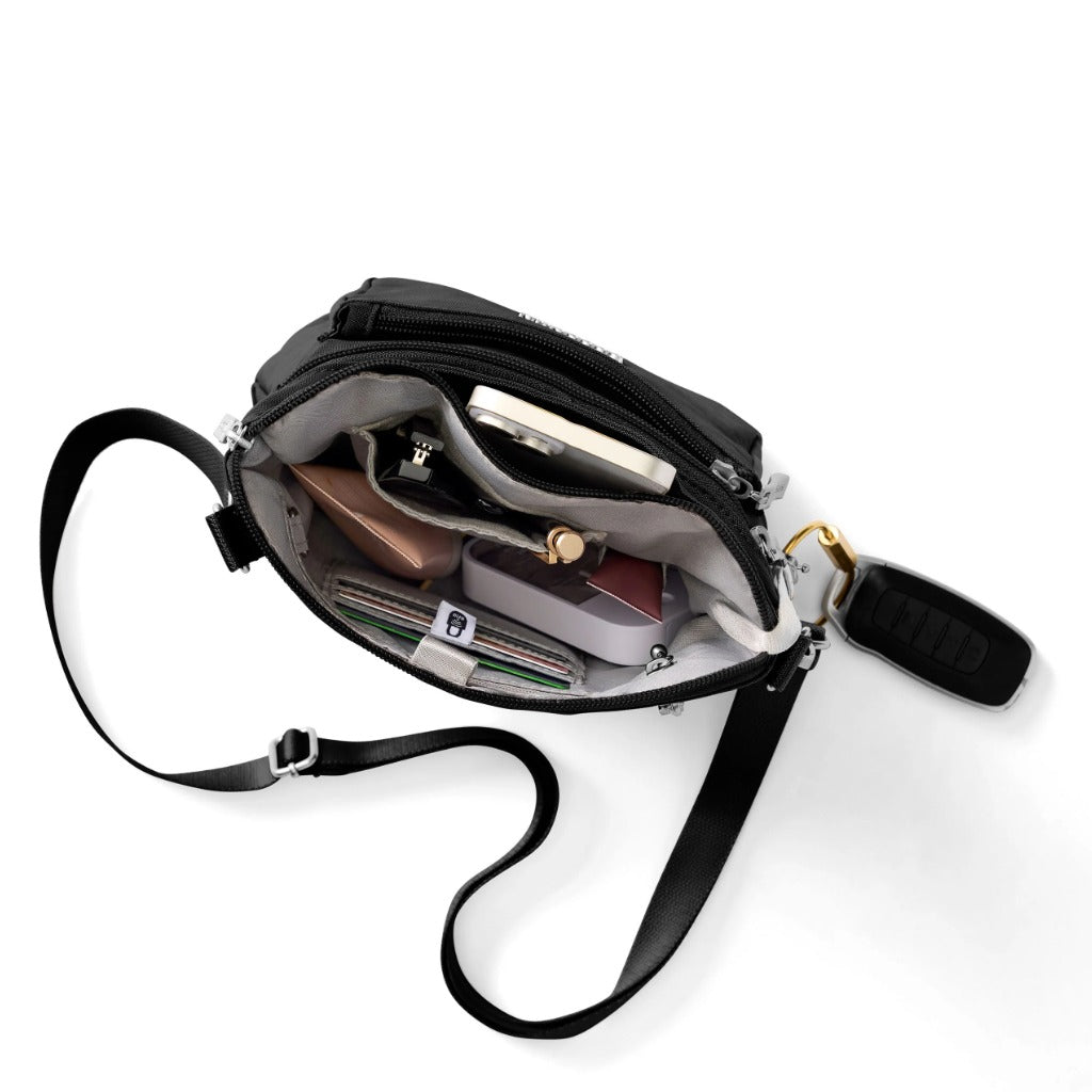 Baggallini, Modern Everywhere Pocket, Crossbody Bag, Black, Interior view