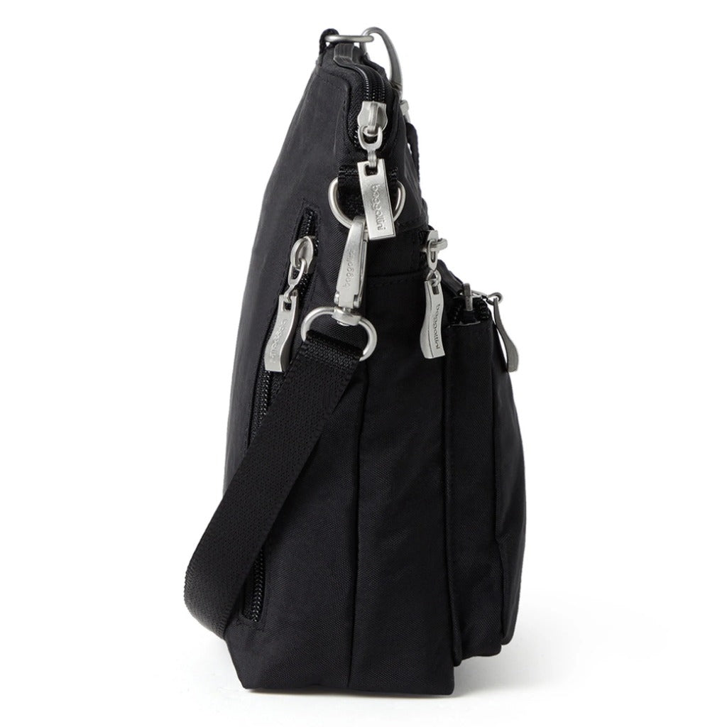 Baggallini, Modern Everywhere Pocket, Crossbody Bag, Black, Side view