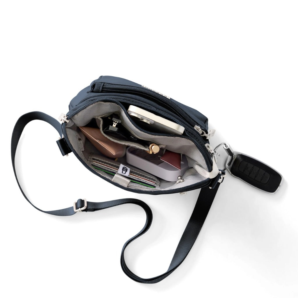 Baggallini, Modern Everywhere Pocket, Crossbody Bag, French Navy, Interior view