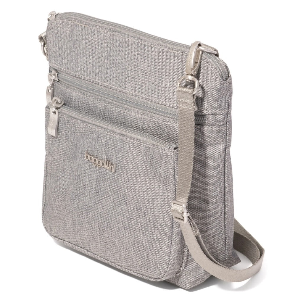 Baggallini, Modern Everywhere Pocket, Crossbody Bag, Stone Heritage, Angled view