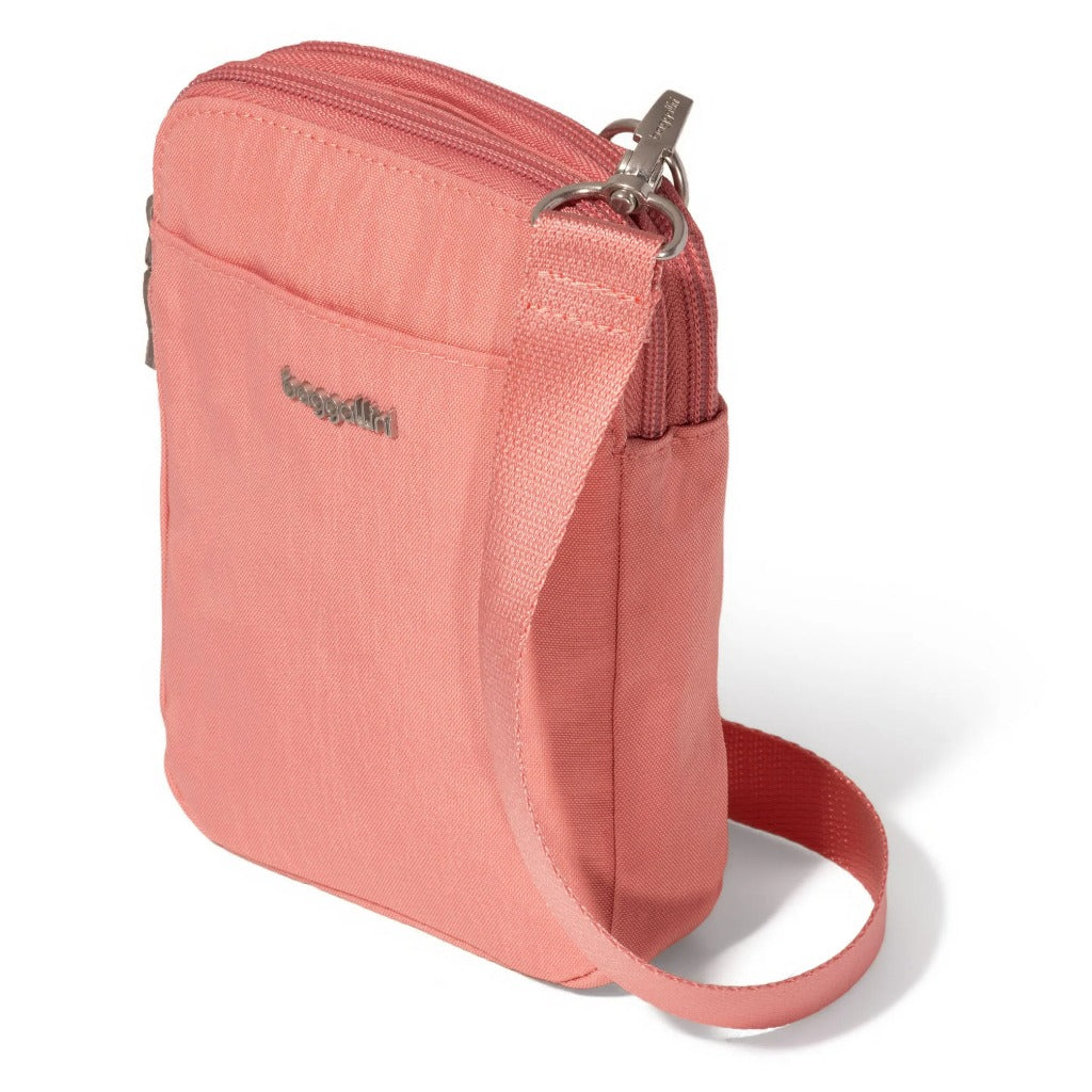 Baggallini, Modern Everywhere Take Two RFID Crossbody, Crossbody Bag, Terracotta, Angled view