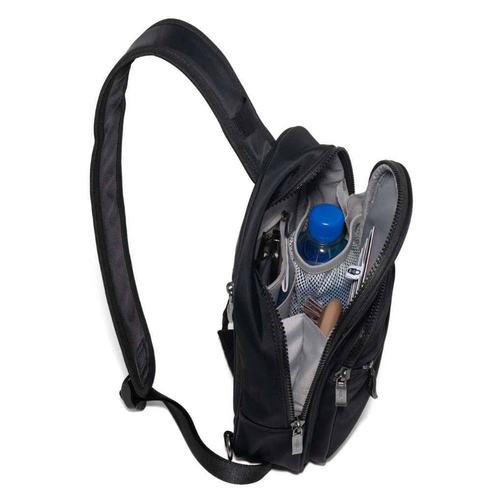 Baggallini, Waverly Sling, Sling Bag, Black Twill, Interior view