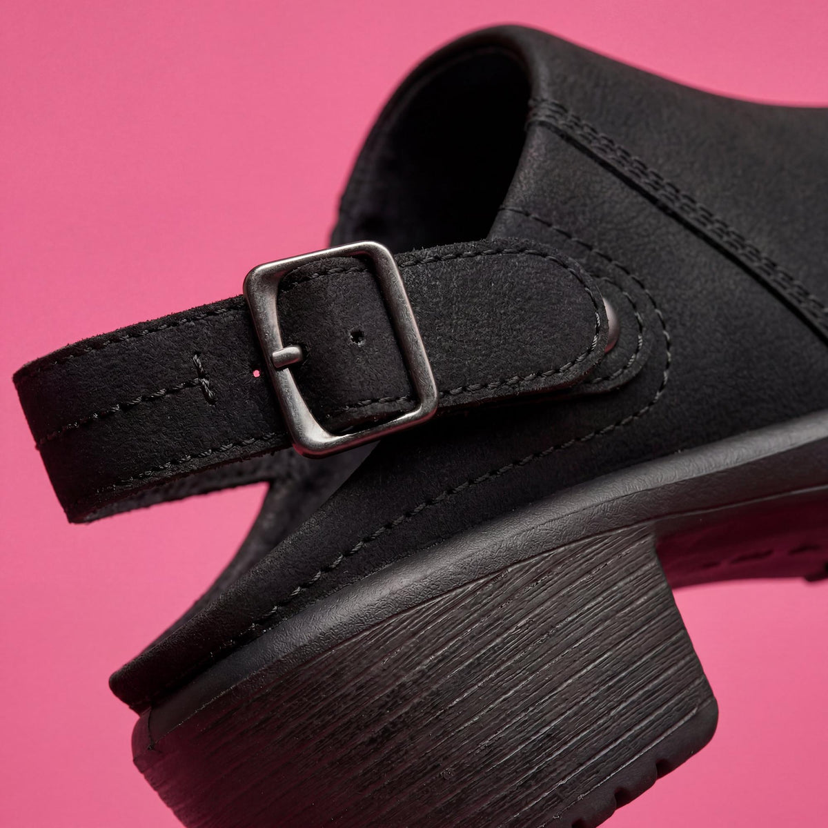 Clarks, Kynnzie Mule, Women's, Mule, Black, Heel strap detail