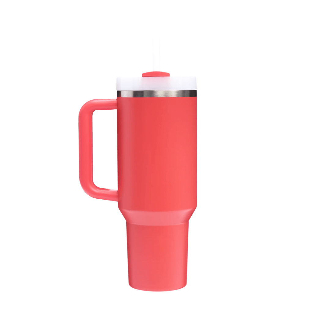 Stanley, Quencher H2.0 FlowState Tumbler 40oz, Hot Coral, Back view