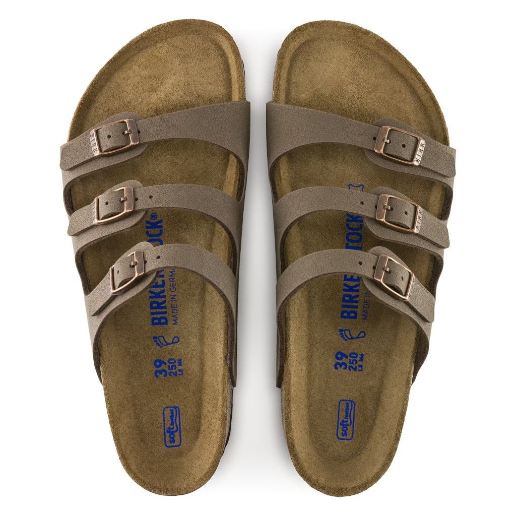 Birkenstock Florida Soft Footbed Birko-Flor Mocha, Regular Fit - Shoetopia Footwear