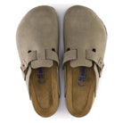 Birkenstock Boston Suede Soft Footbed Taupe, Regular Fit - Shoetopia Footwear