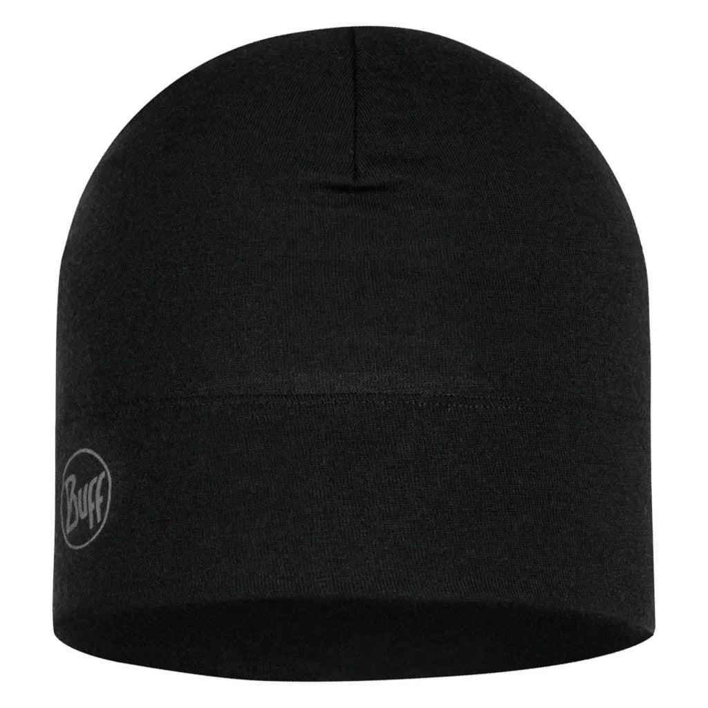 Buff Merino Midweight Beanie - Solid Black - Shoetopia Footwear