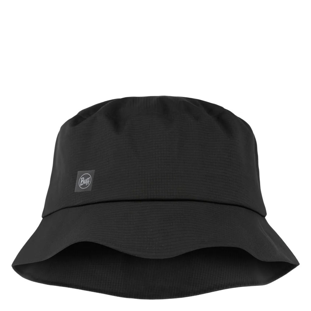 Buff, Rain Bucket Hat, Unisex, Bucket Hat, Solid Black, Angled view