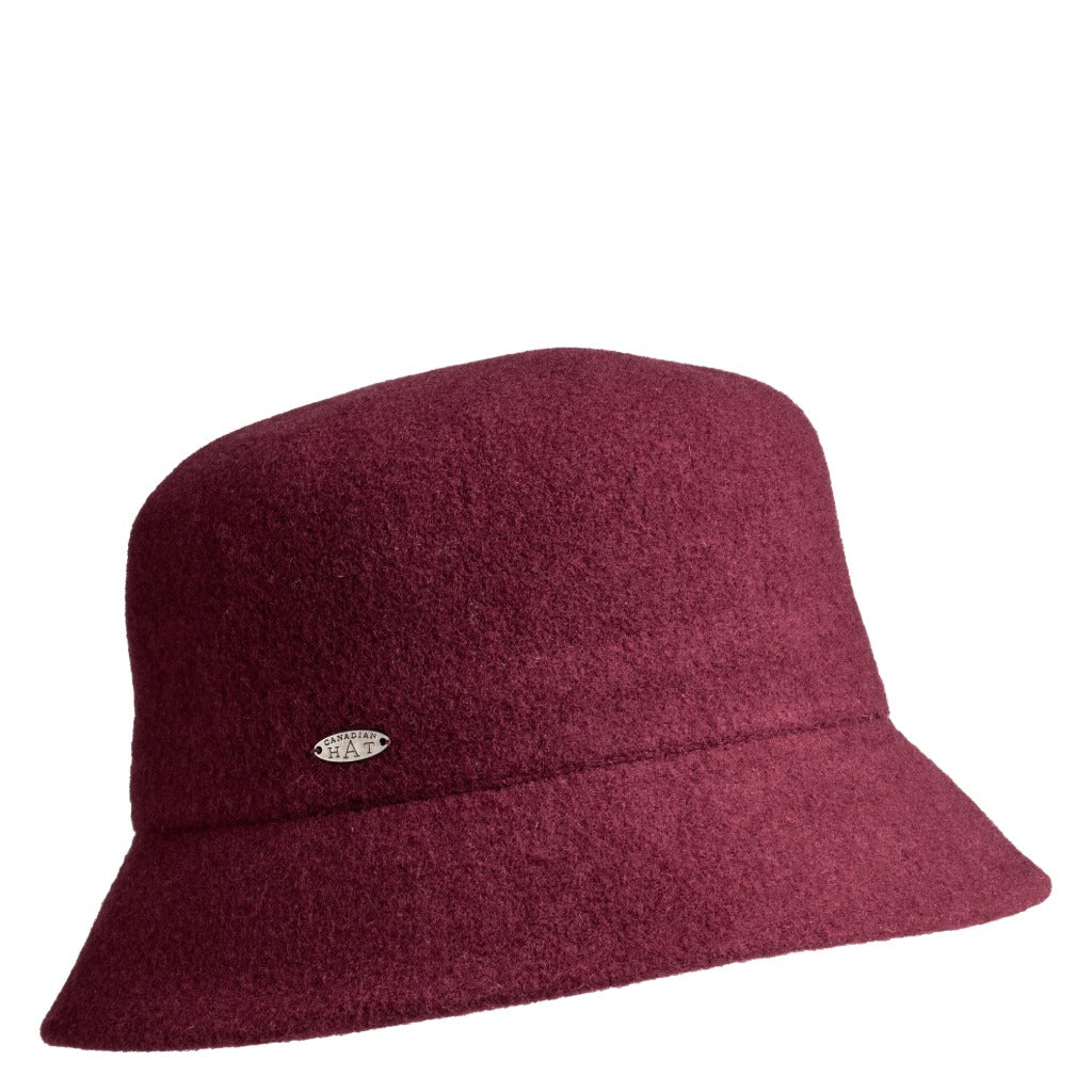 Canadian Hat, Bowen, Women's, Bucket Hat, Burgundy, Angled view