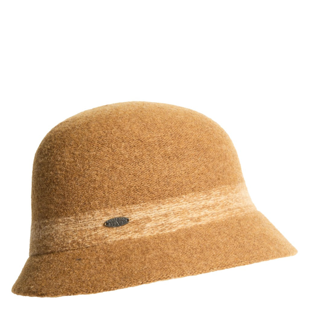 Canadian Hat, Claude, Women's, Cloche Hat, Goldenrod, Angled view