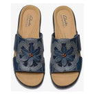 Clarks, Merliah 2 Belle, Women's, Slide Sandal, Blue Floral, Top view