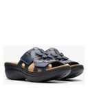 Clarks, Merliah 2 Belle, Women's, Slide Sandal, Blue Floral, Angled view