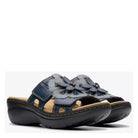 Clarks, Merliah 2 Belle, Women's, Slide Sandal, Blue Floral, Angled view