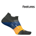 Feetures, Elite Ultra-Light Cushion No Show Tab, Unisex, Sock, Iron Seal, Angled view