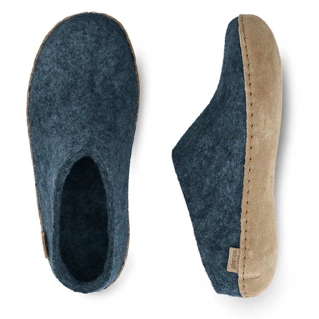 Glerups Slip-On With Leather Sole - Denim - Shoetopia Footwear