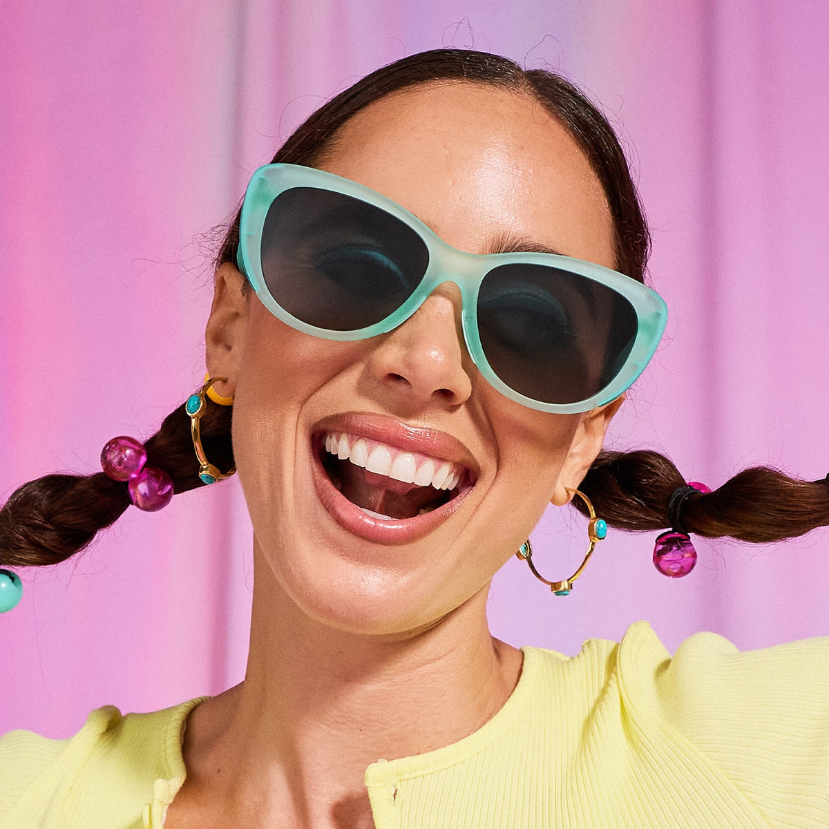 goodr, Glam G Matcha Sorbet Muse, Sunglasses, Teal, Lifestyle image