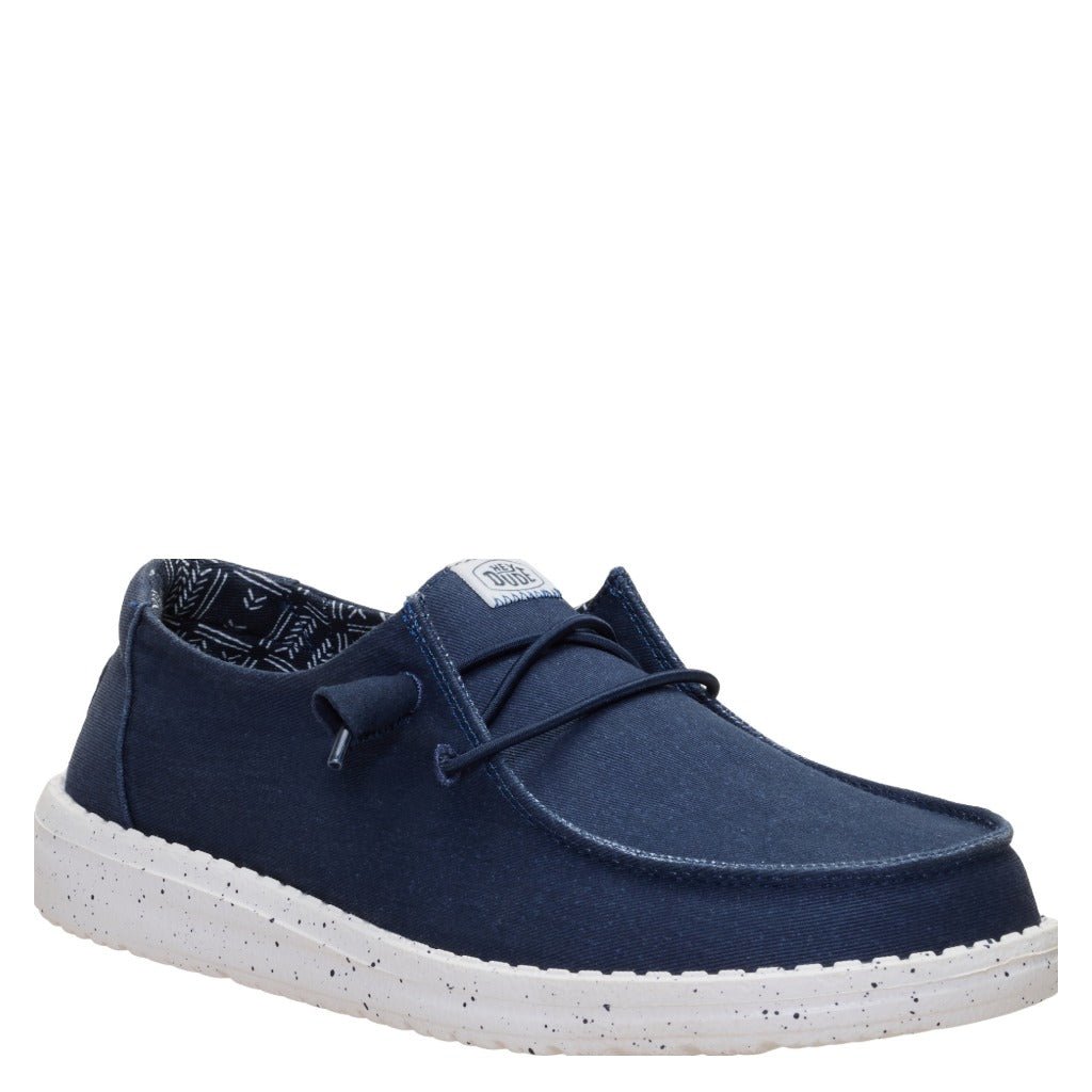 Hey Dude Wendy Stretch Canvas, Navy - Shoetopia Footwear