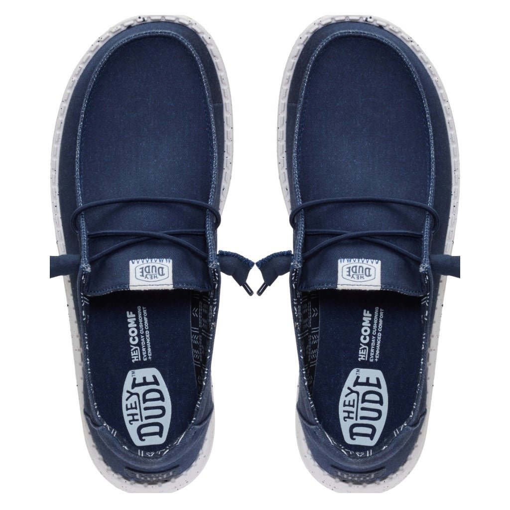 Hey Dude Wendy Stretch Canvas, Navy - Shoetopia Footwear