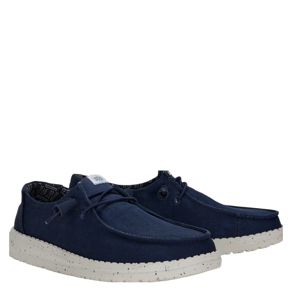 Hey Dude Wendy Stretch Canvas, Navy - Shoetopia Footwear