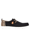 Hey Dude, Wally Craft Linen, Men's, Casual Slip-On, Black/Walnut, Side view