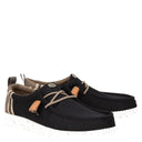 Hey Dude, Wally Craft Linen, Men's, Casual Slip-On, Black/Walnut, Pair view