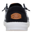 Hey Dude, Wendy Buffalo Check, Women's, Casual Shoe, Black Plaid, Rear view