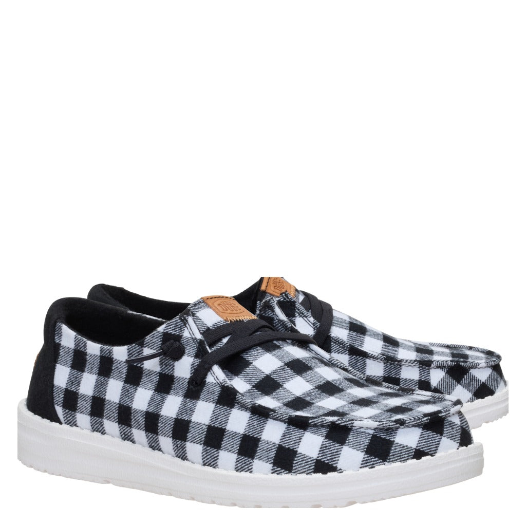 Hey Dude, Wendy Buffalo Check, Women's, Casual Shoe, Black Plaid, Pair view