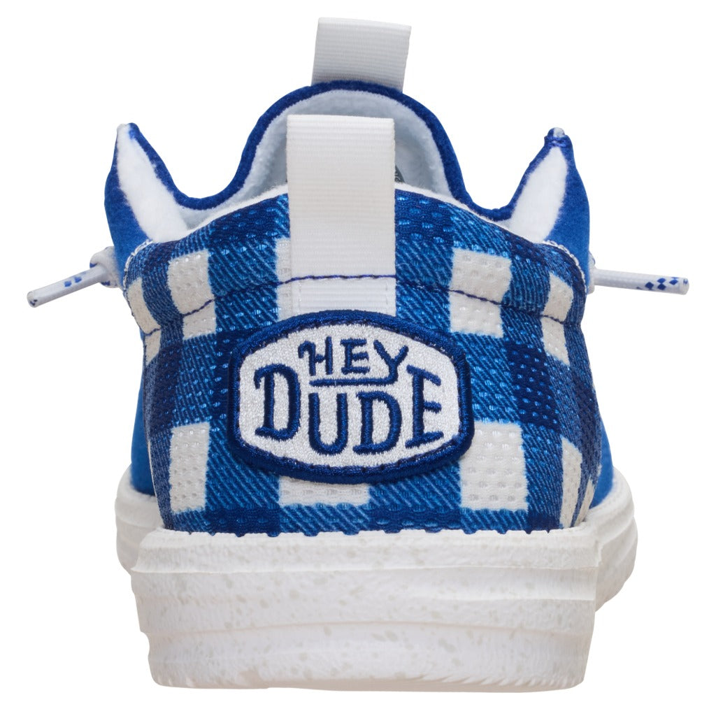 Hey Dude, Wally Funk NHL Maple Leafs Plaid, Men's, Casual Shoe, Blue/White, Rear view