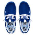 Hey Dude, Wally Funk NHL Maple Leafs Plaid, Men's, Casual Shoe, Blue/White, Top view