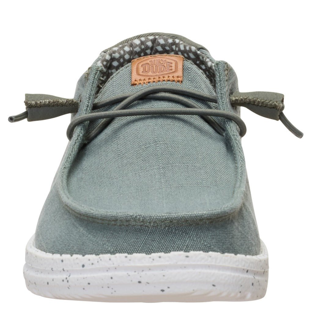 Hey Dude Wendy Chambray Grid Olive - Shoetopia Footwear