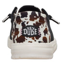 Hey Dude, Wendy Spotted Cow, Women's, Casual Shoe, Black/Brown Cow, Rear view