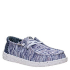 Hey Dude, Wendy Knit Shimmer, Women's, Casual Shoe, Navy, Angled view