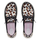 Hey Dude, Wendy Spotted Cow, Women's, Casual Shoe, Black/Brown Cow, Top view