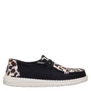 Hey Dude, Wendy Spotted Cow, Women's, Casual Shoe, Black/Brown Cow, Side view