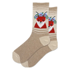 Hotsox, Flower Crown, Women's, Crew Sock, Natural, Front view