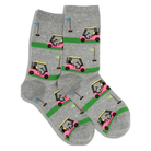 Hotsox, Golf Carts, Women's, Crew Sock, Grey, Front view