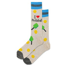 Hotsox Men's Graphic Sock - Pickleball, Natural - Shoetopia Footwear