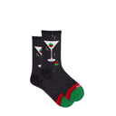 Hotsox, Metallic Martini, Women's, Crew Sock, Black, Side view