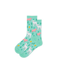 Hotsox, Piglet Lamb and Chick, Women's, Crew Sock, Mint, Side view