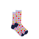 Hotsox, Puzzle Crew, Women's, Crew Sock, Pink, Side view