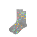 Hotsox, Summer Cocktail, Women's, Crew Sock, Grey, Side view