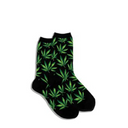 Hotsox, Weed, Women's, Crew Sock, Black, Side view