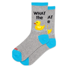 Hotsox, What the Duck, Women's, Crew Sock, Grey, Front view