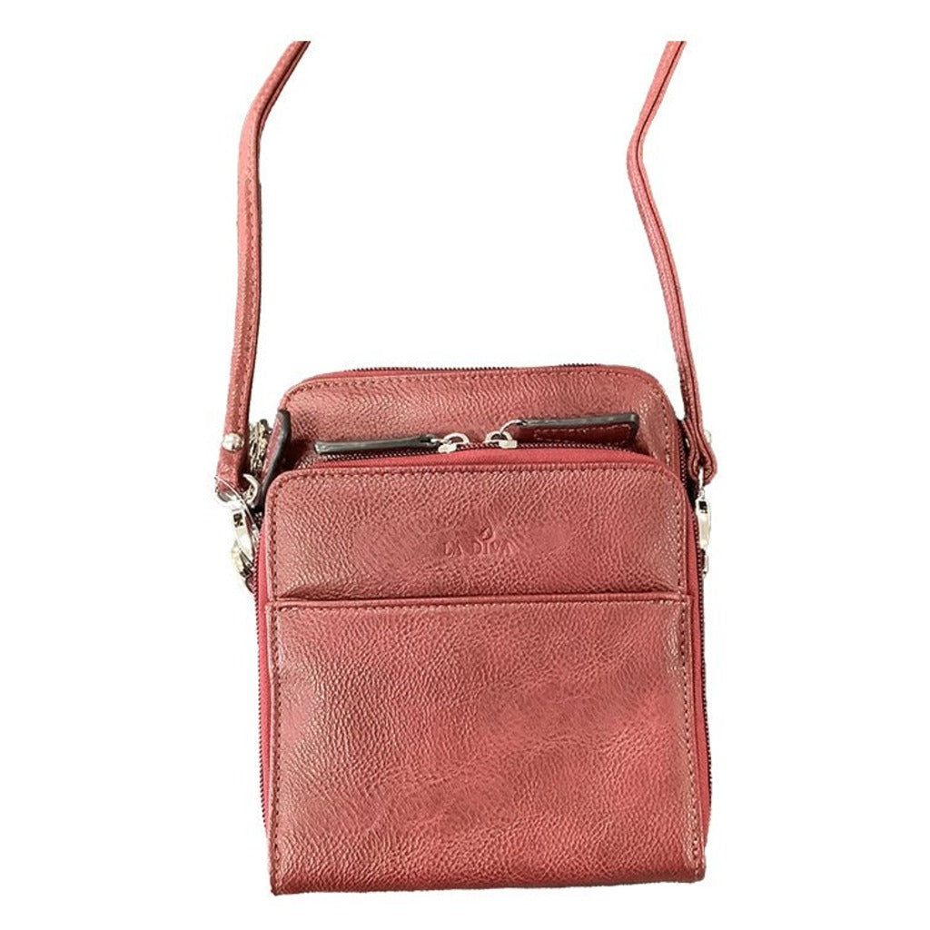 La Diva, 5249, Crossbody Bag, Wine, Front view