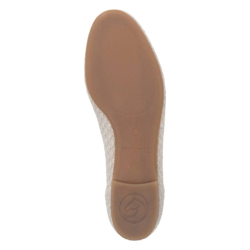 Remonte, D0K15, Women's, Flat, Cream, Outsole view