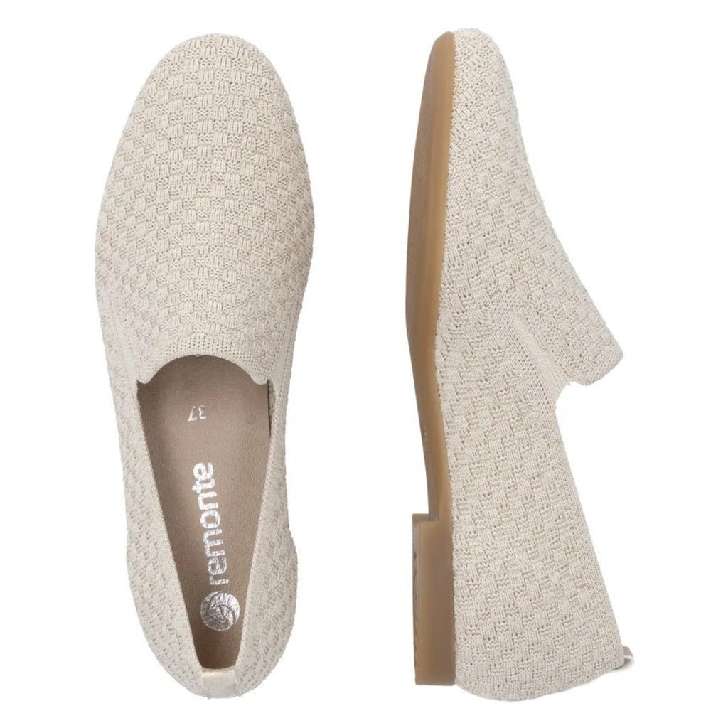 Remonte, D0K15, Women's, Flat, Cream, Pair view